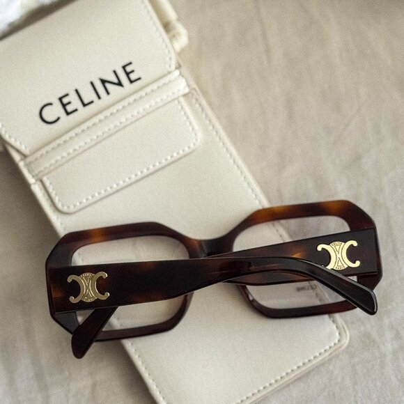 Celine TRIOMPHE Women Eyeglasses Blonde Havana Rectangle CL50155I 053 AUTHENTIC - Picture 11 of 15